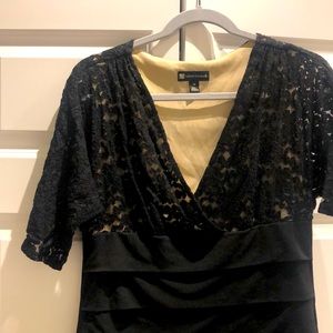 Black lace knee length special occasion dress